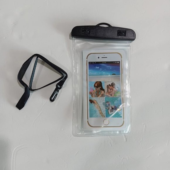 Unbranded Other - New Waterproof Phone Pouch with Lanyard Size 7x4 in Transparent Non-toxic PVC/AB